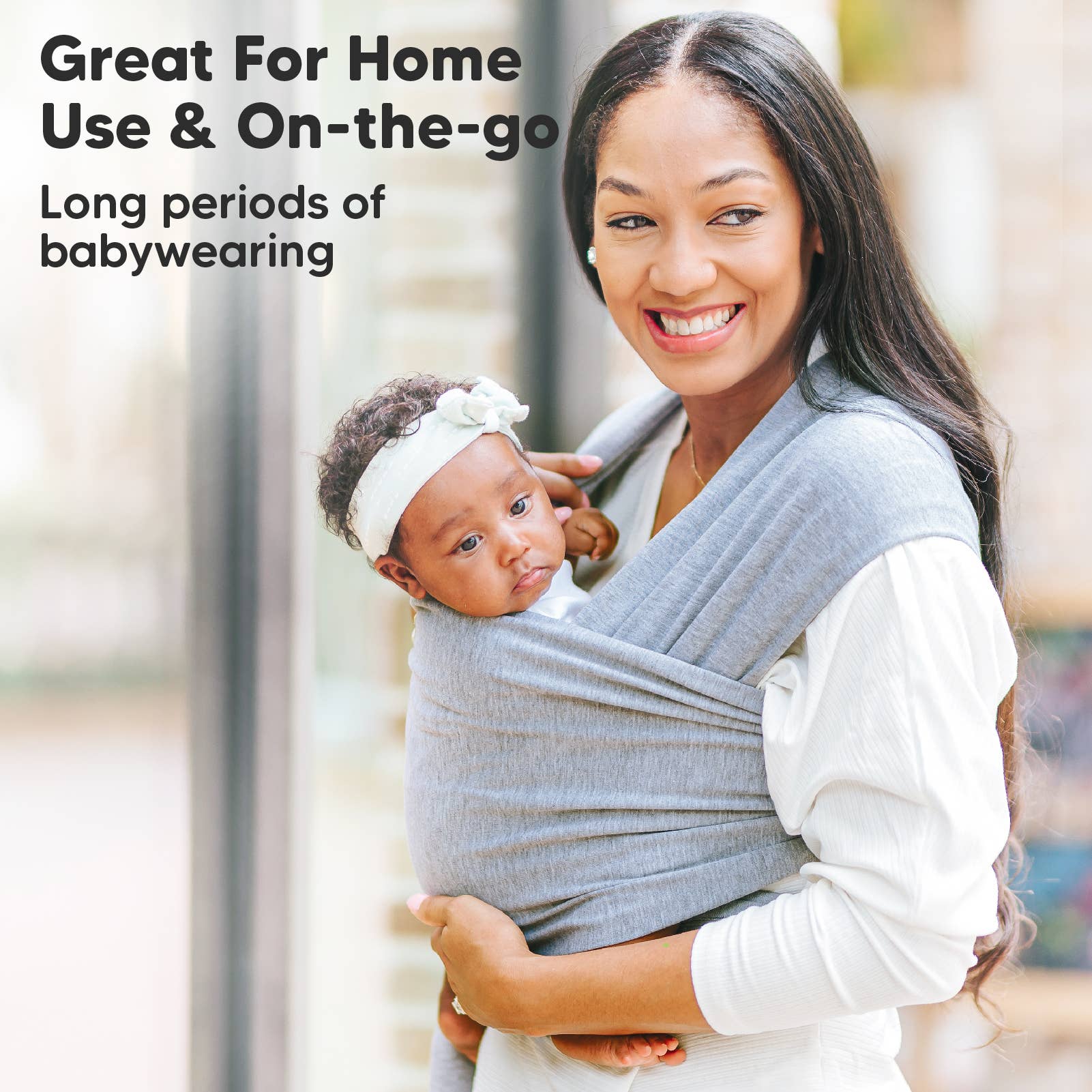 KeaBabies - KeaBabies Original Baby Wrap Carrier - Classic Gray-Giggles N Gear