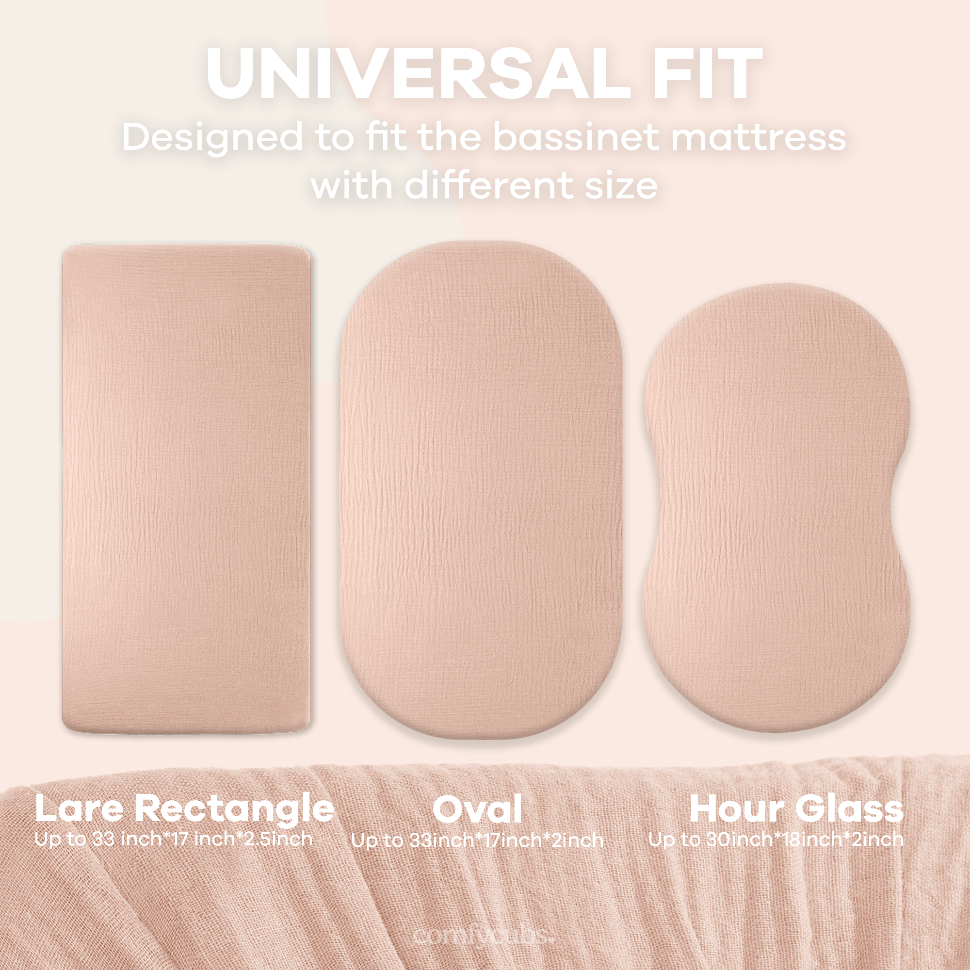 Comfy Cubs - Muslin Fitted Bassinet Crib Sheet, Extra Soft by Comfy Cubs-Giggles N Gear