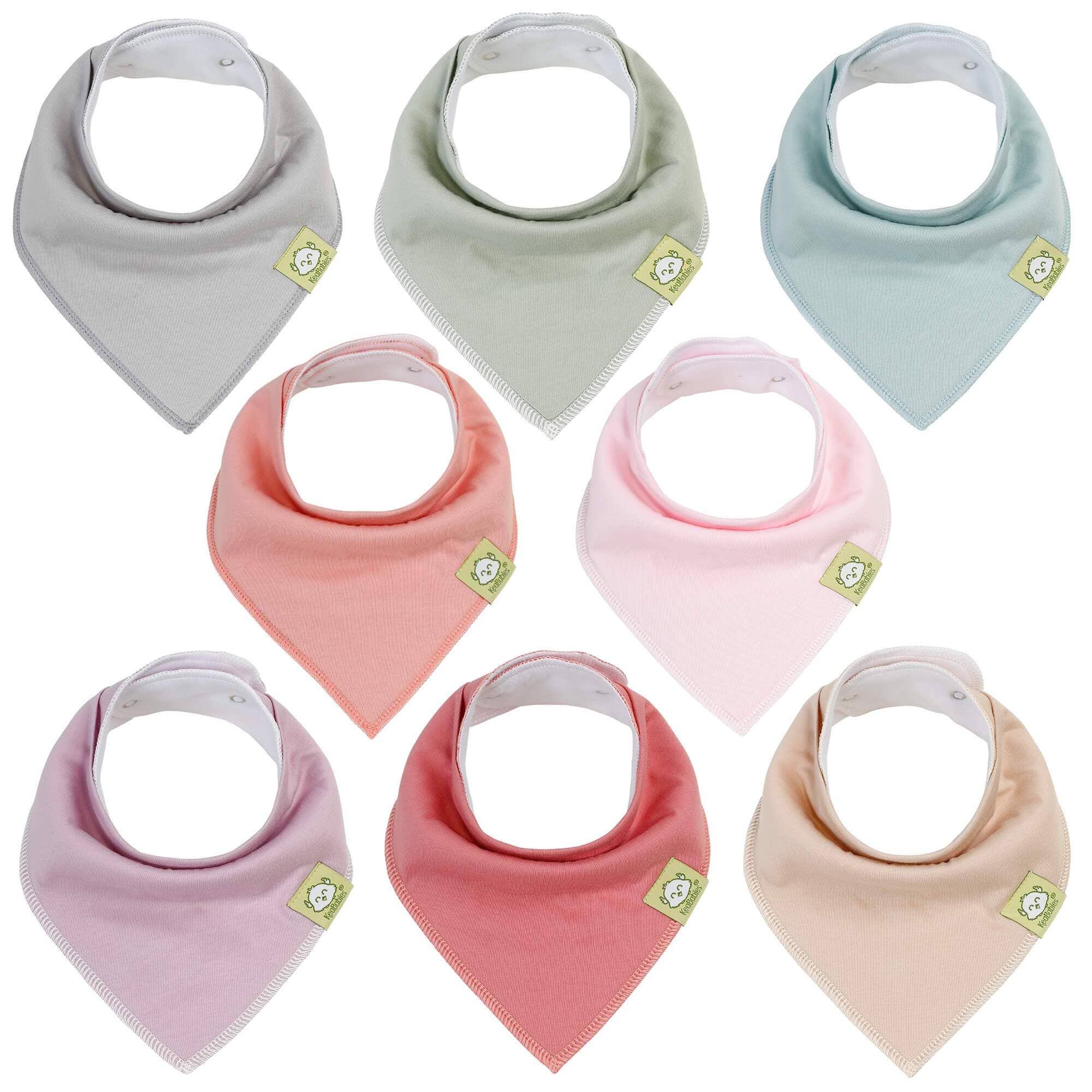 KeaBabies - 8-pack Baby Bandana Bibs for Boys and Girls - Embrace-Giggles N Gear