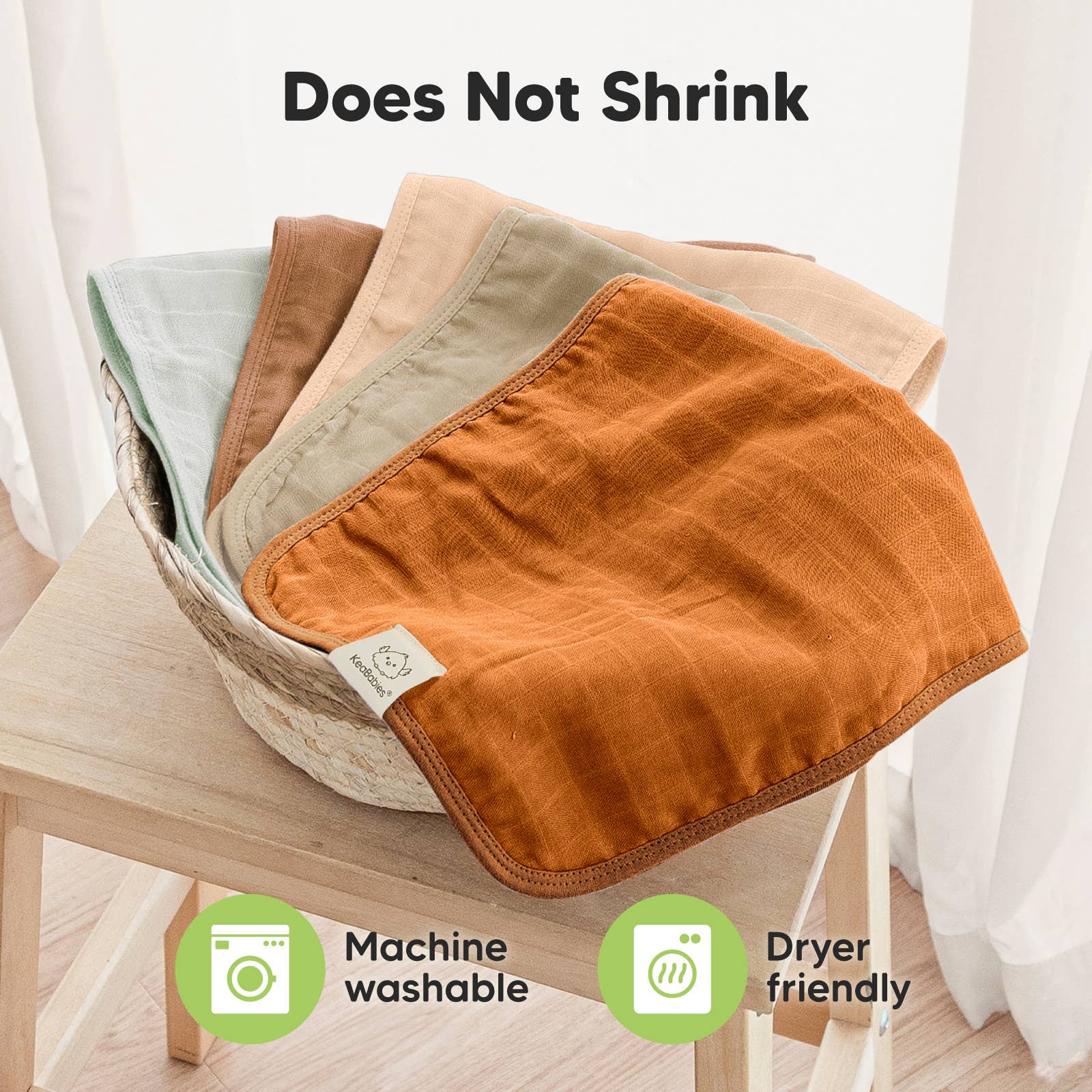 KeaBabies - KeaBabies Lumi Muslin Burp Cloths - Spice-Giggles N Gear