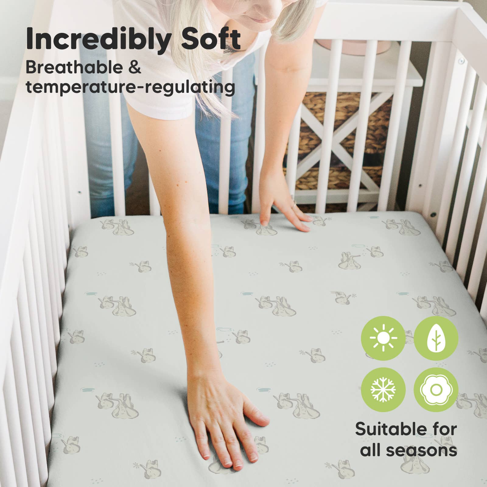 KeaBabies - KeaBabies Isla Fitted Mini Crib Sheets, Pack and Play Sheet - Elly-Giggles N Gear