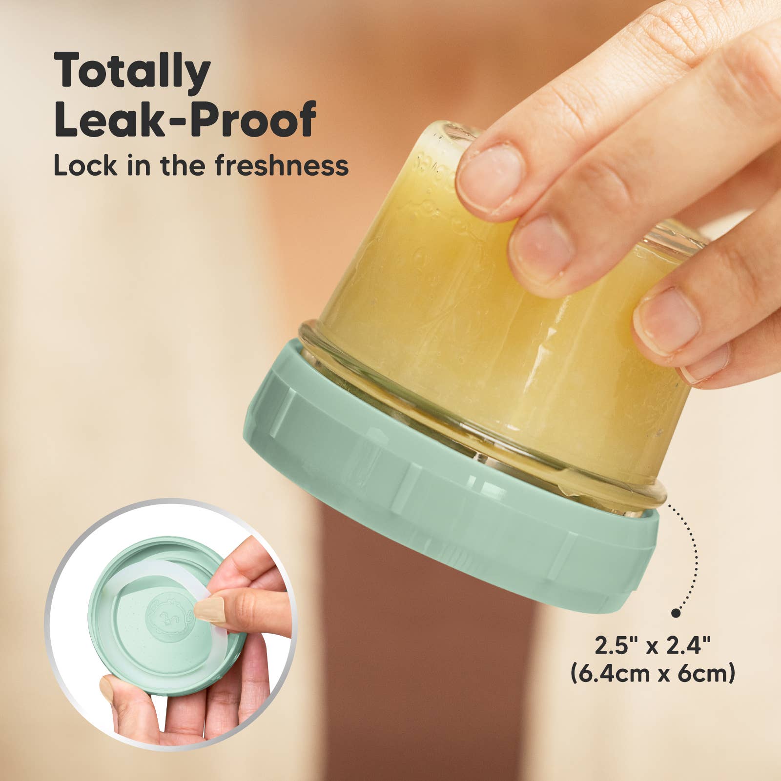 KeaBabies - 12pk Prep Baby Food Storage Containers, Leak-Proof Food Jars-Giggles N Gear