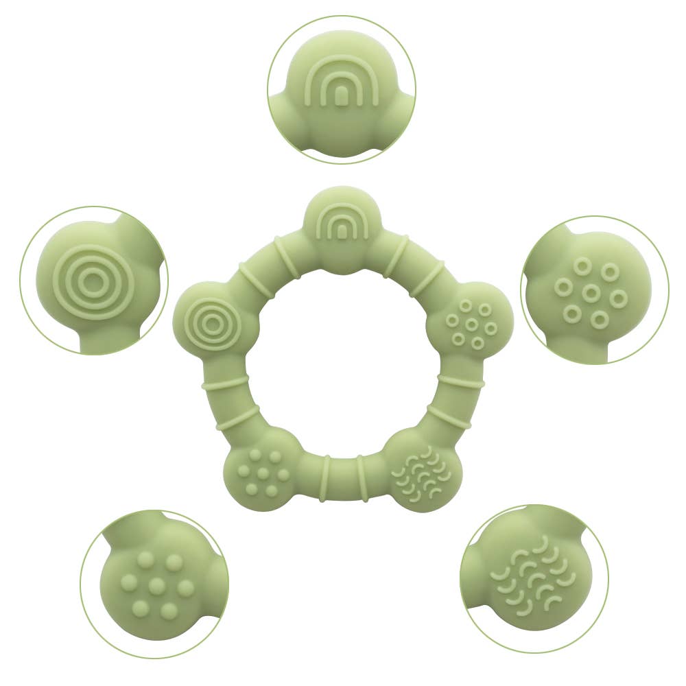 Marlowe and Sage LLC - Rainbow Wheel Teether - Matcha-Giggles N Gear