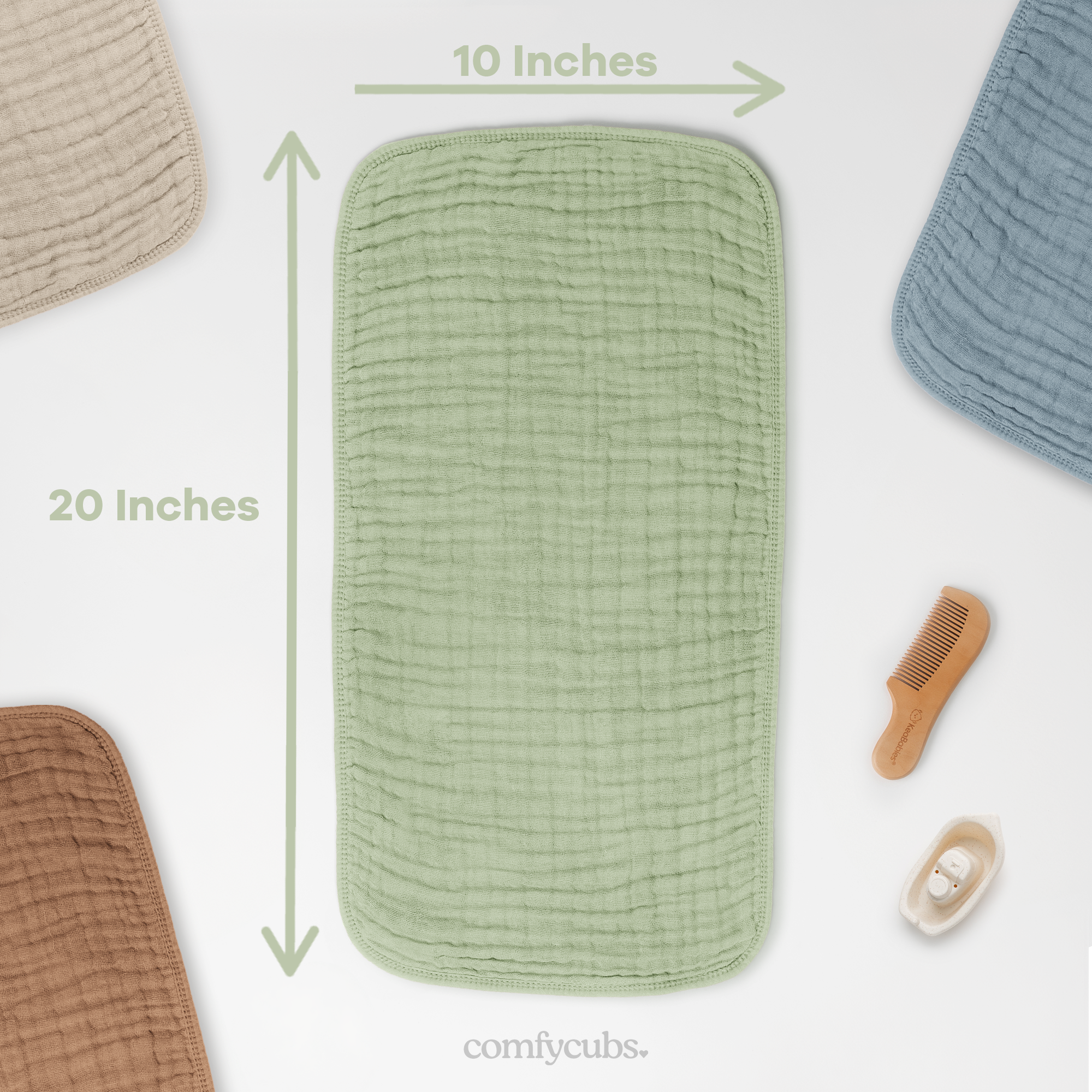 Comfy Cubs - Muslin Burp Cloths by Comfy Cubs - / Pack of 6-Giggles N Gear