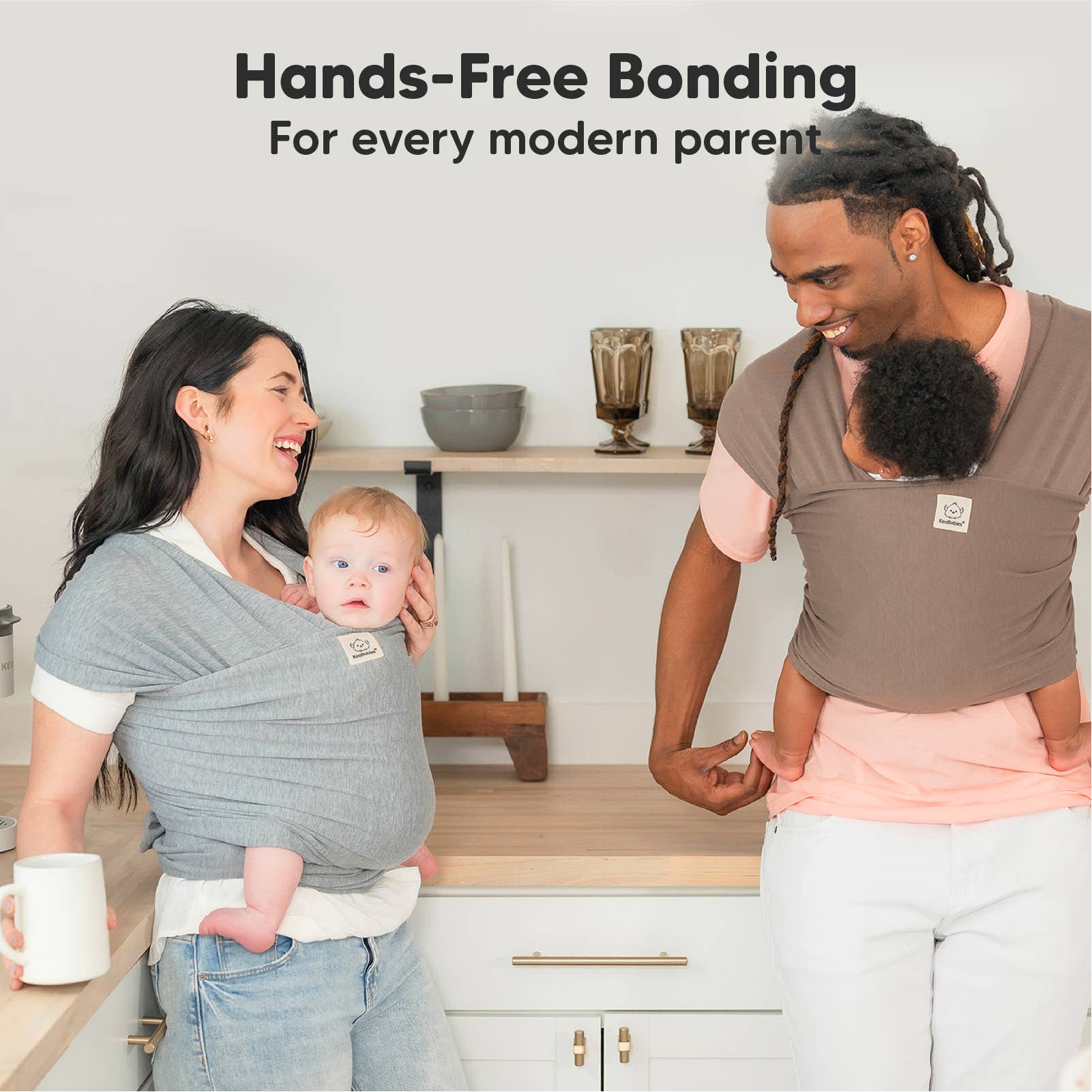 KeaBabies - KeaBabies Original Baby Wrap Carrier - Classic Gray-Giggles N Gear