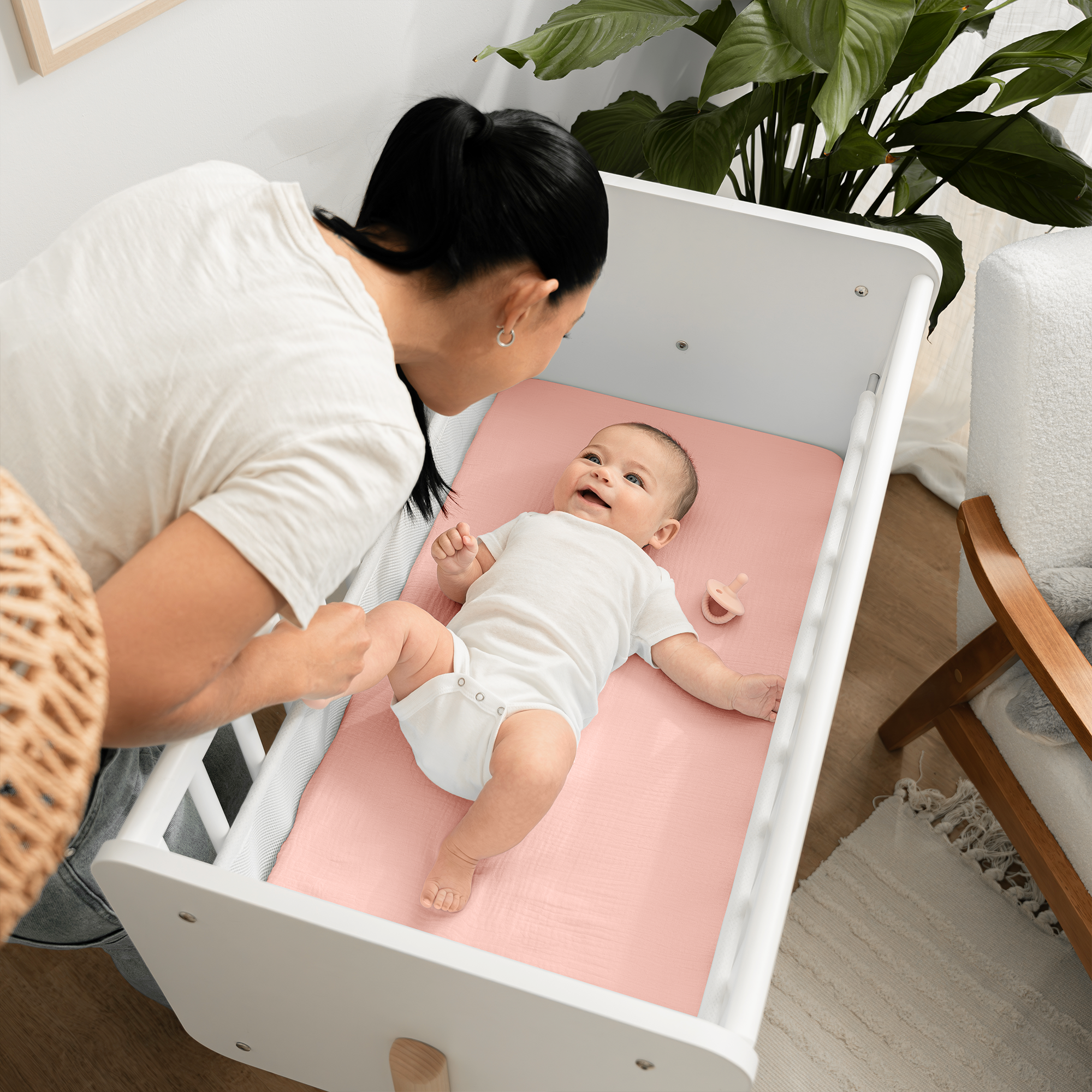 Comfy Cubs - Muslin Fitted Bassinet Crib Sheet, Extra Soft by Comfy Cubs-Giggles N Gear