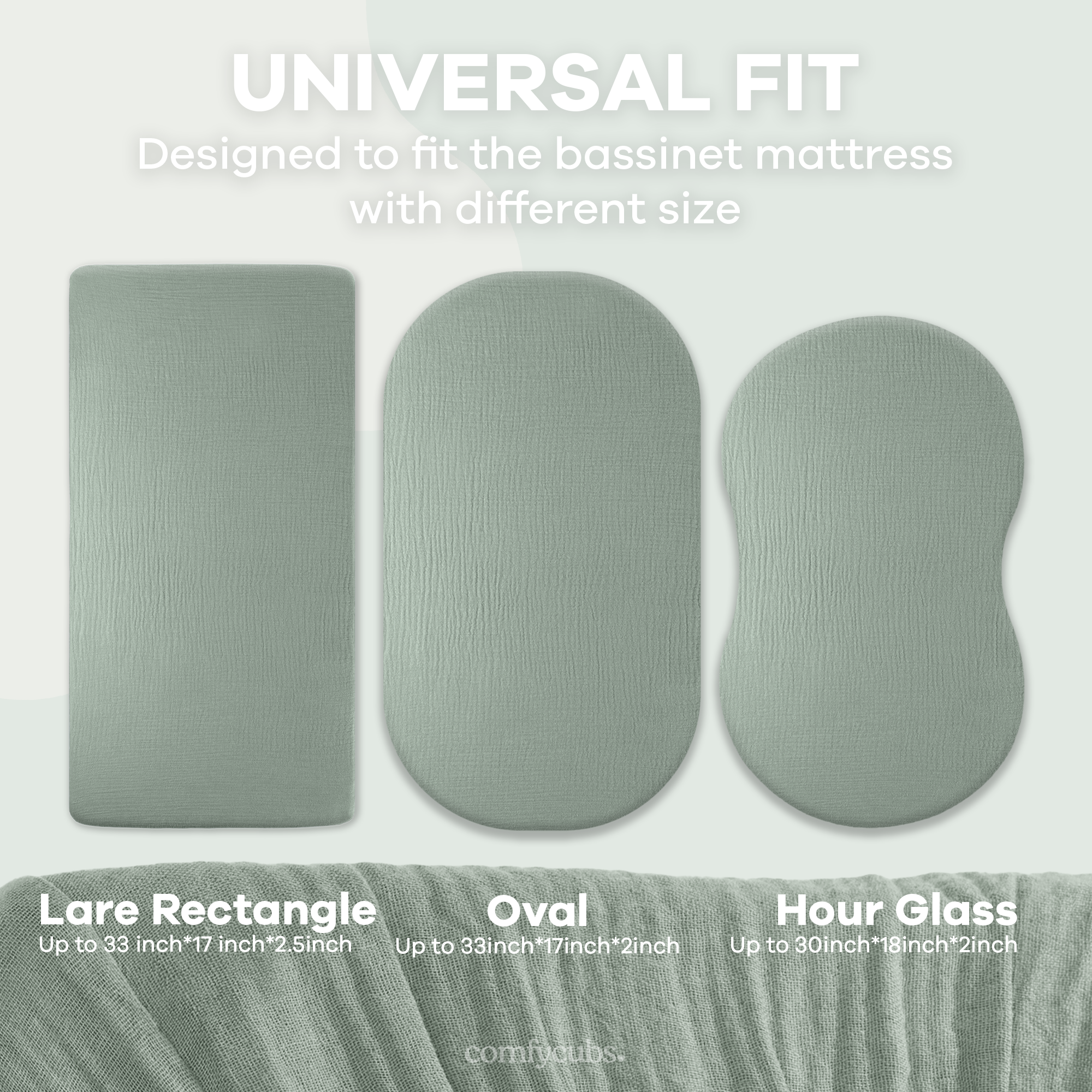 Comfy Cubs - Muslin Fitted Bassinet Crib Sheet, Extra Soft by Comfy Cubs-Giggles N Gear