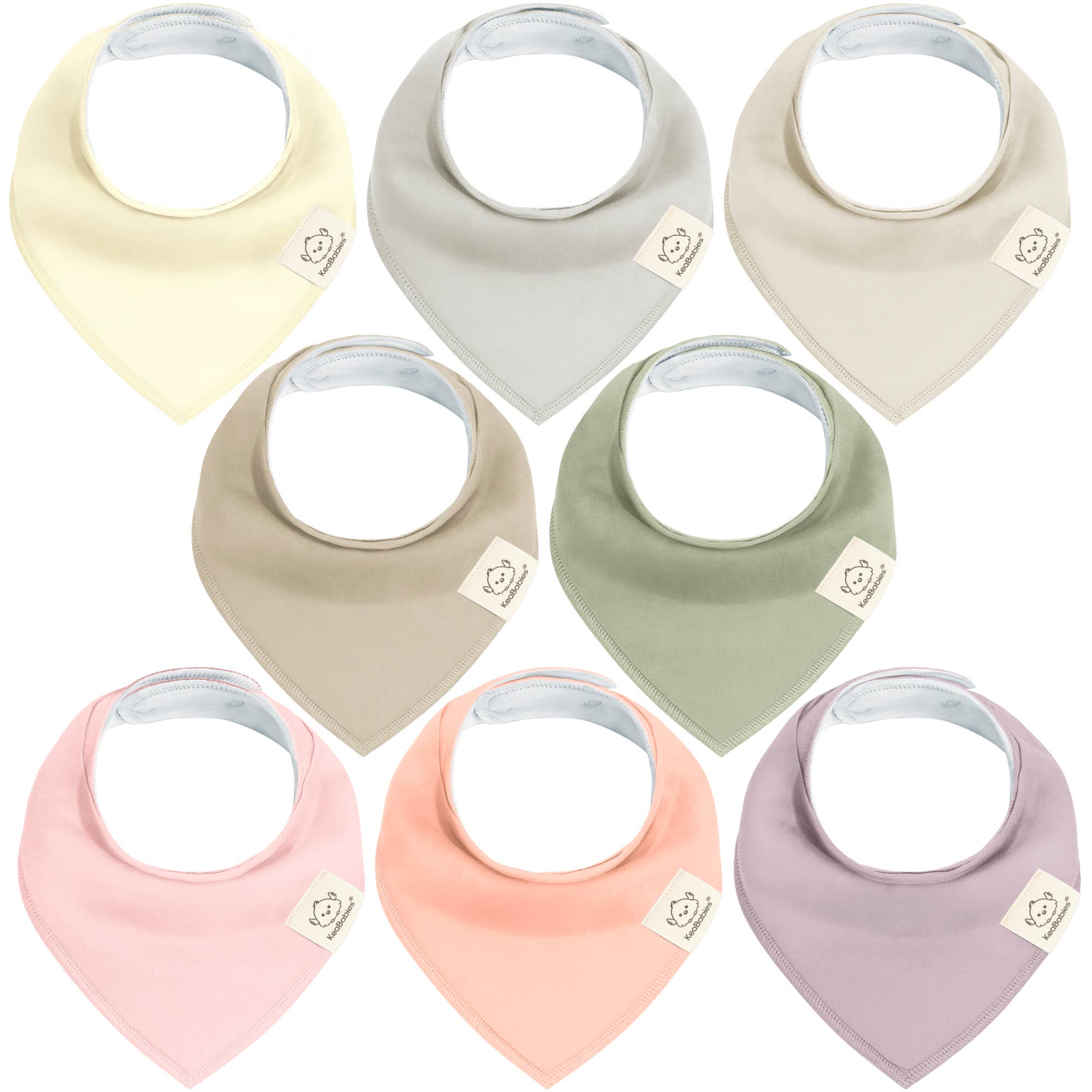 KeaBabies - 8-pack Baby Bandana Bibs for Boys and Girls - Embrace-Giggles N Gear