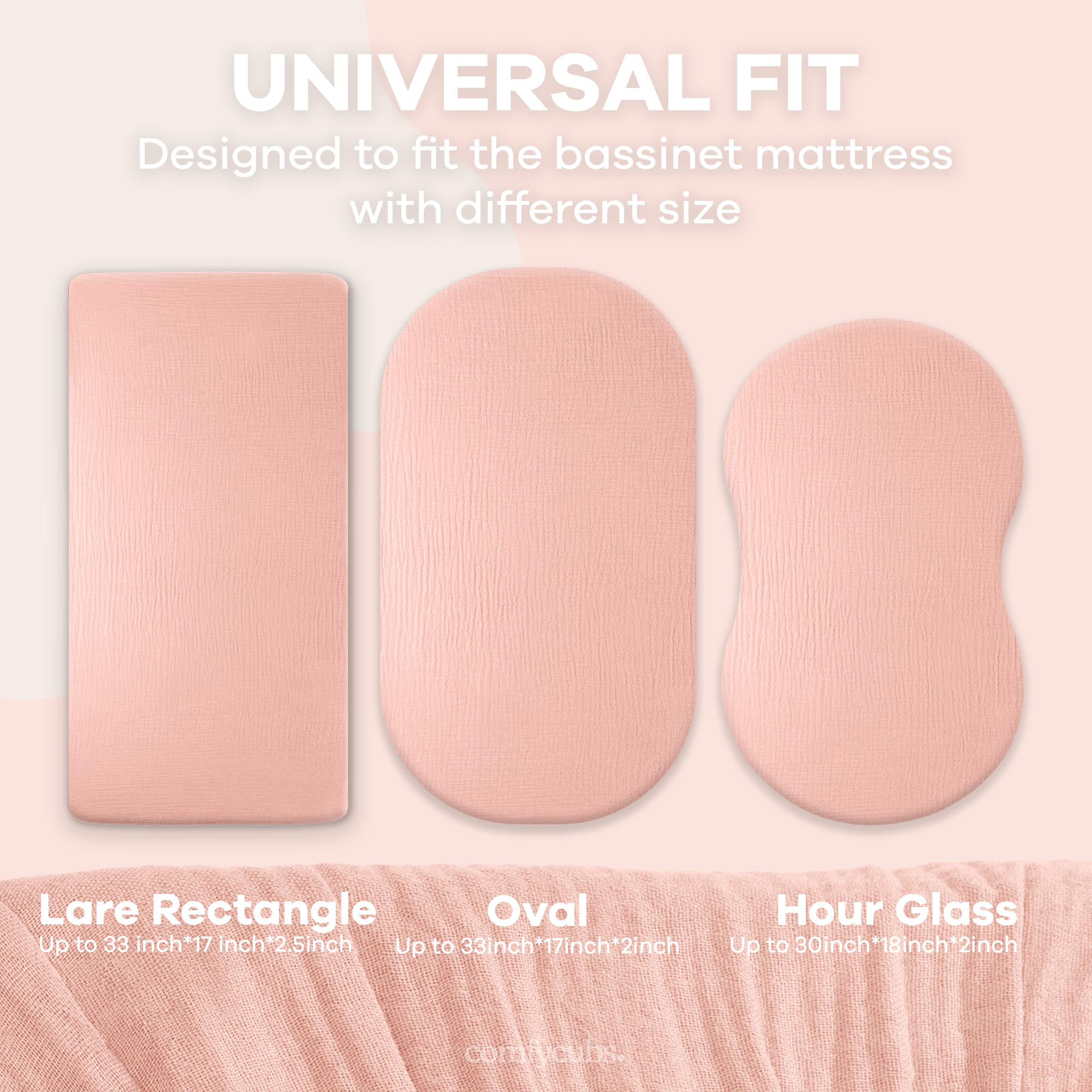 Comfy Cubs - Muslin Fitted Bassinet Crib Sheet, Extra Soft by Comfy Cubs-Giggles N Gear