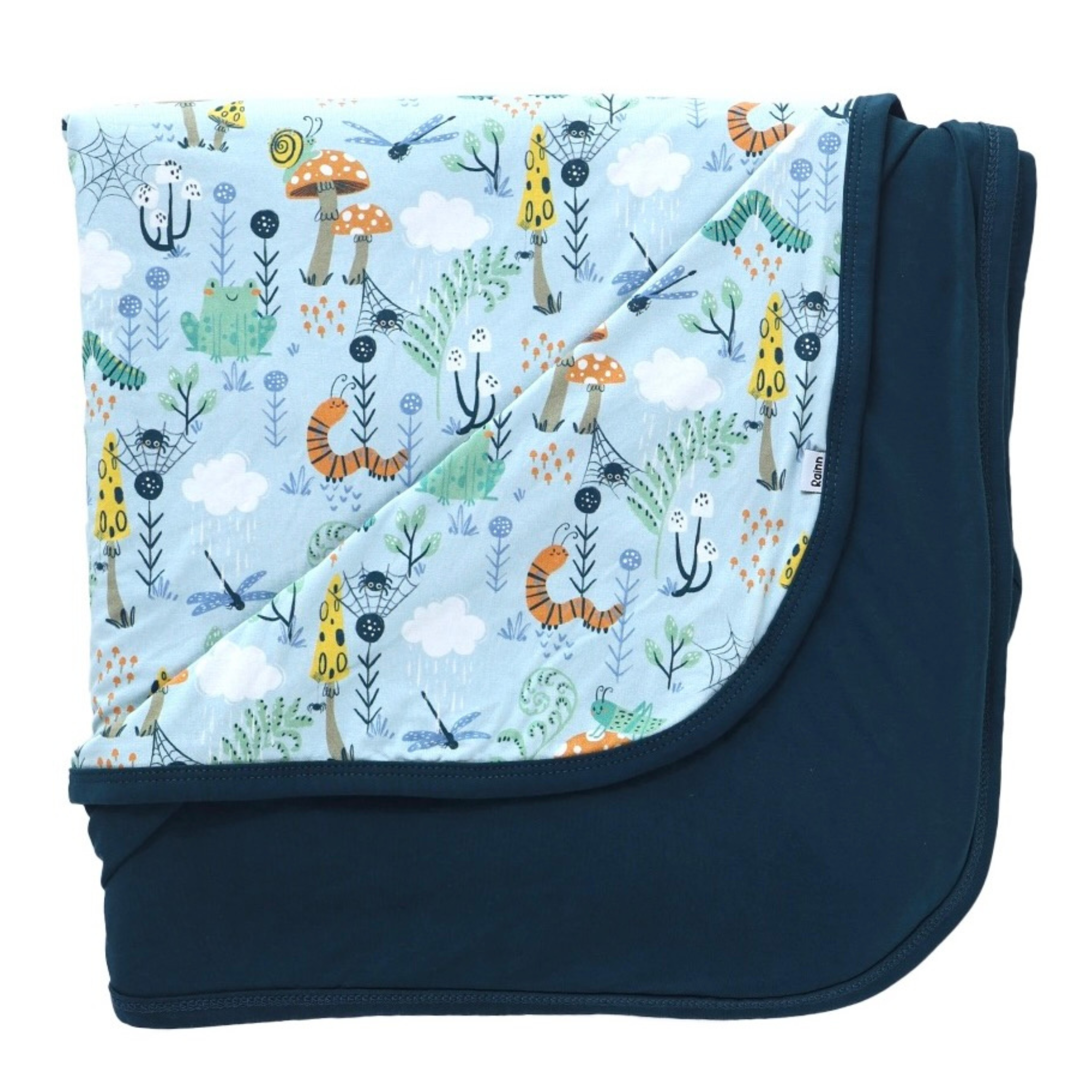 Cozy Critter Hollow Rainn Blanket featuring vibrant animal prints and a soft bamboo texture, perfect for snuggles.